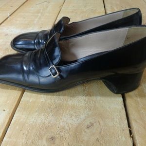 Vtg VALENTINE Italy Heels Leather Retro Sz 6.5 B